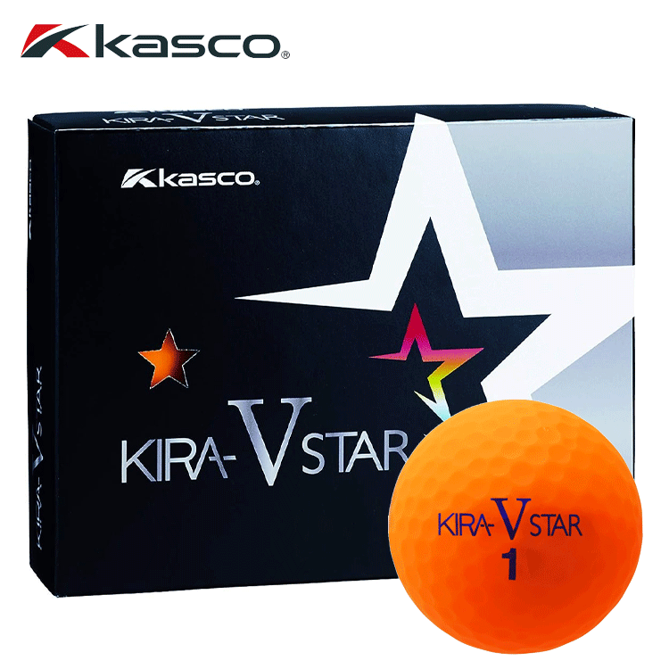 kasco ゴルフボール KIRA V STAR 【キャスコ】【キラ】【カラーボール】【1ダース】【12球】【オレンジ】【GolfBall】拍卖