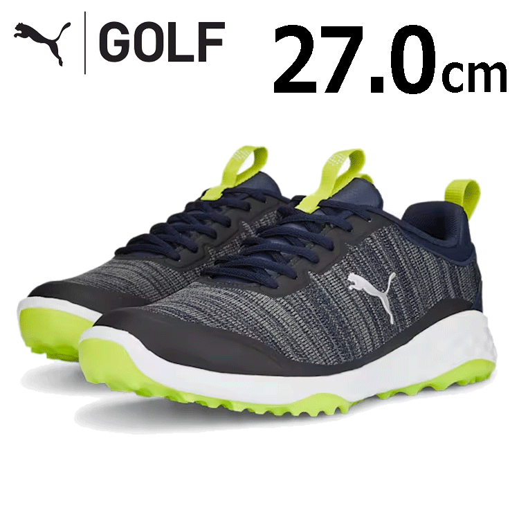 PUMA FUISON PRO 377041 【プーマ】【スパイクレス】【サイズ:27.0cm】【カラー:02 Navy/Silver/Lime】【GolfShoes】拍卖