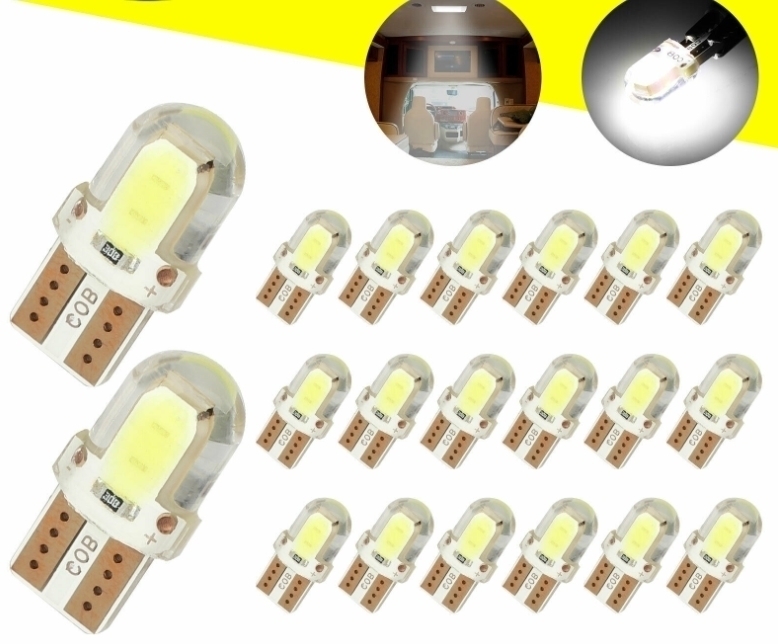 30個セット T10 COB LED ホワイト キャンセラー内蔵 ウェッジ球 スモール ポジション ルームランプ ナンバー灯 4COB /c2拍卖