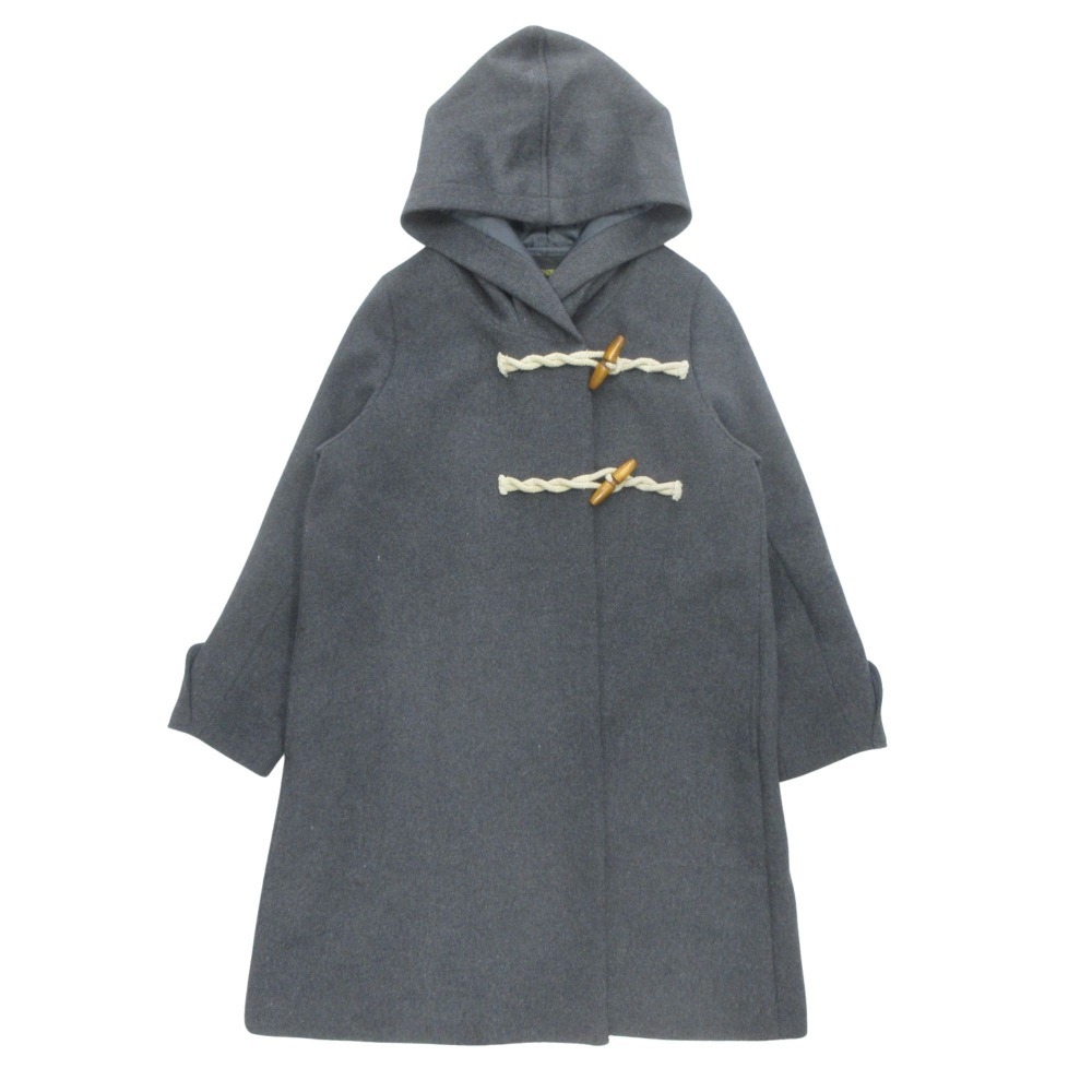 美品 as know as de base アズノウアズ ドゥバズ ロング ダッフル コート ジャケット ブルゾン フード D10504 フリーサイズ グレー拍卖