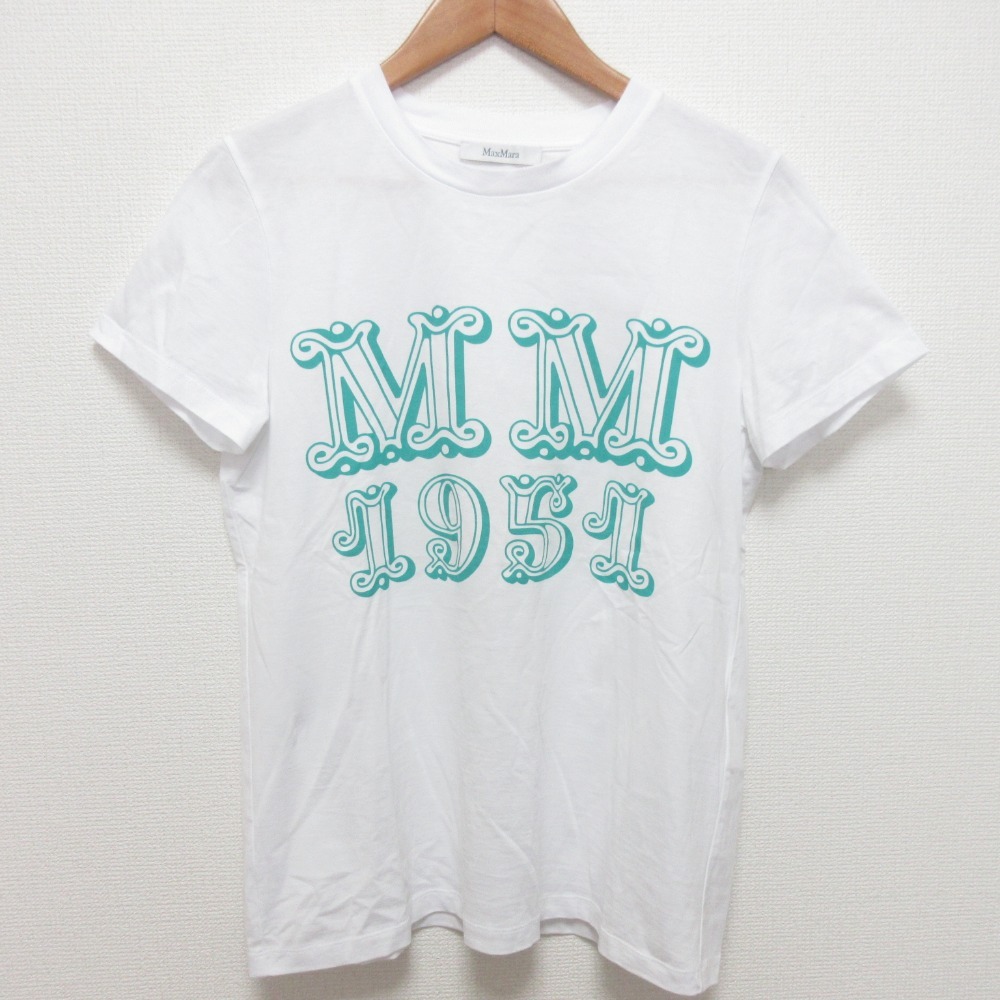 良品 23SS Max Mara マックスマーラ MINCIO クルーネック ジャージー 半袖 Tシャツ サイズM ホワイト拍卖