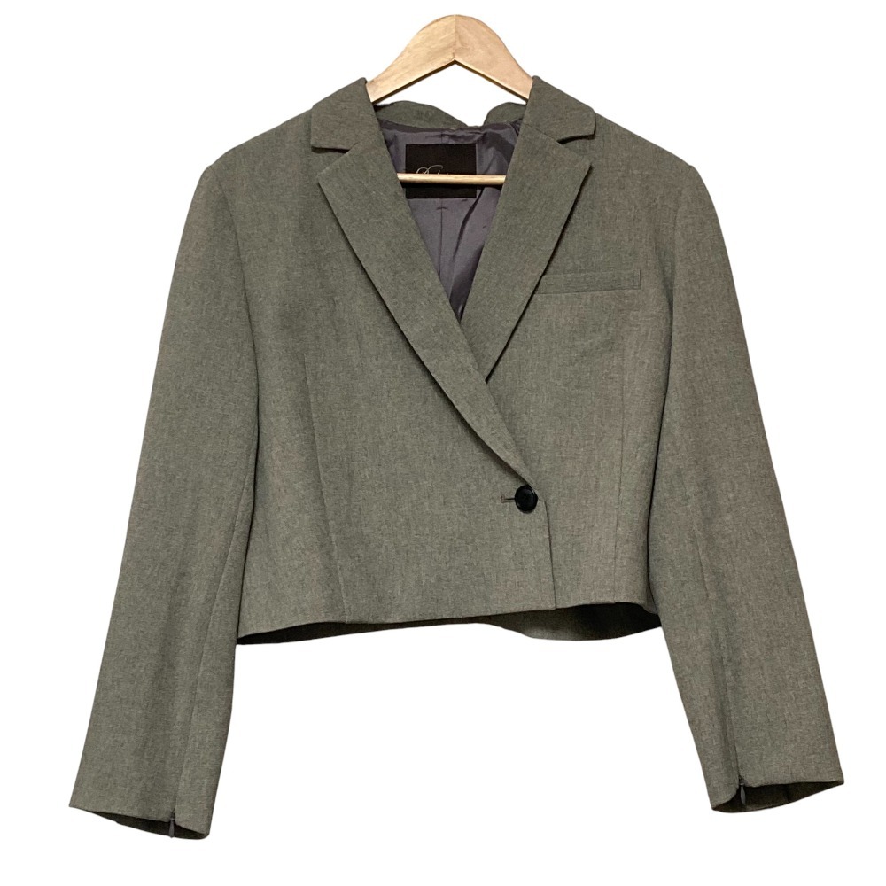 美品 23AW Droite lautreamont ドロワットロートレアモン プラミカルツイルショートジャケット サイズ2 グレー拍卖