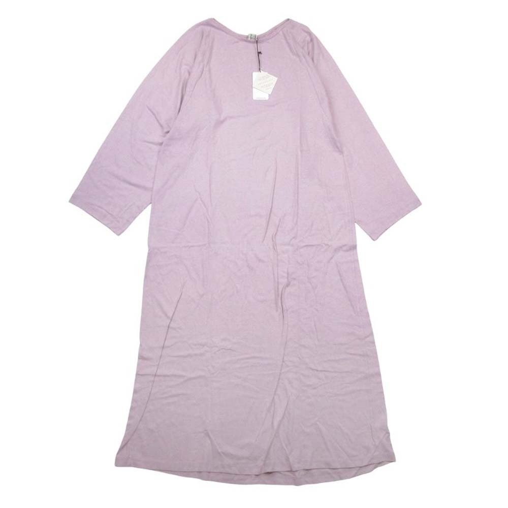 新品同様 BASERANGE ベースレンジ ワイルドシルク ロングスリーブ ロングワンピース ピリング加工 ドレス XS ラベンダー拍卖