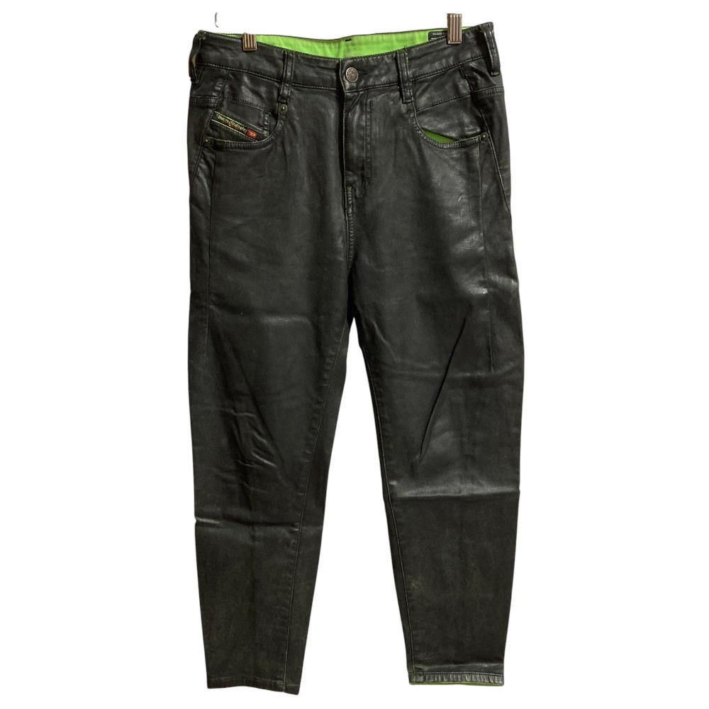 良品 DIESEL ディーゼル D-FAYZA JOGG コーティング ジョグジーンズ テーパードパンツ サイズ23 ブラック拍卖