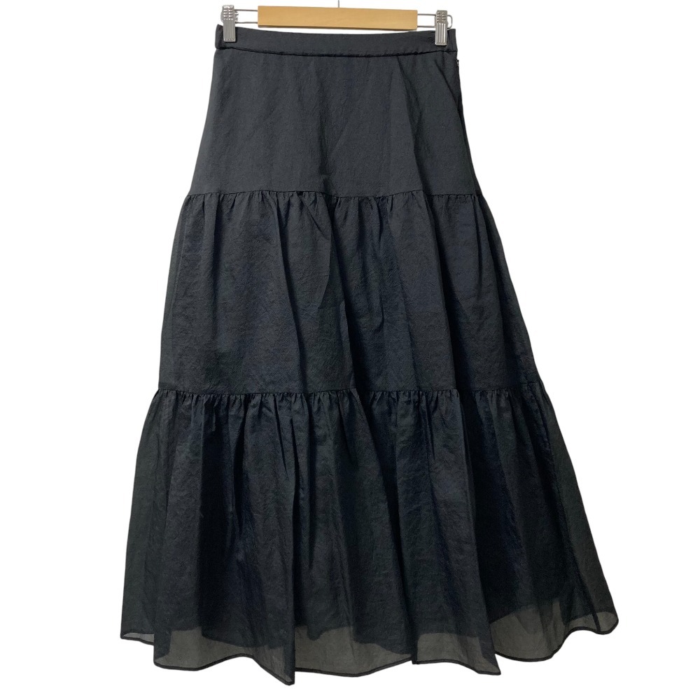 未使用 24AW GRACE CONTINENTAL グレースコンチネンタル オーガンティアードスカート 0124421043 サイズ38 ブラック拍卖