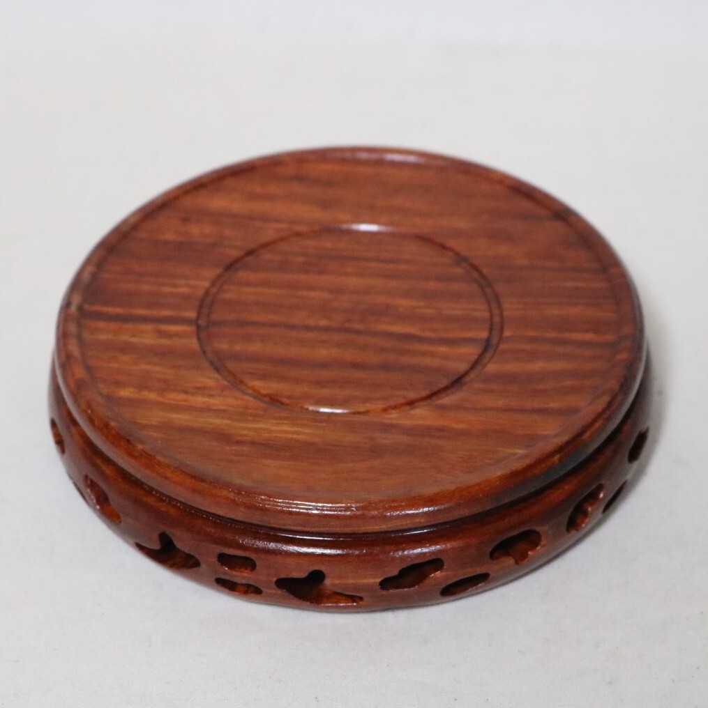 台座 花台・香炉台・飾台 唐木紅木 9.1㎝    DP32拍卖