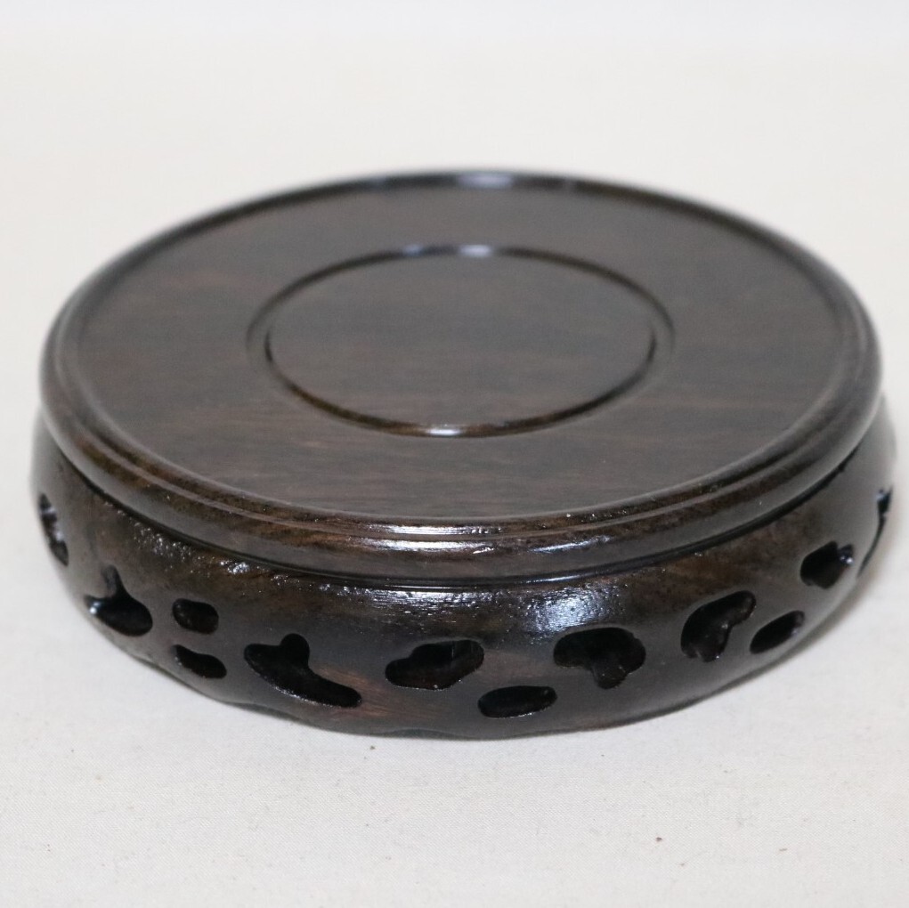 台座 花台・香炉台・飾台 唐木紅木 8.3㎝    DH35拍卖