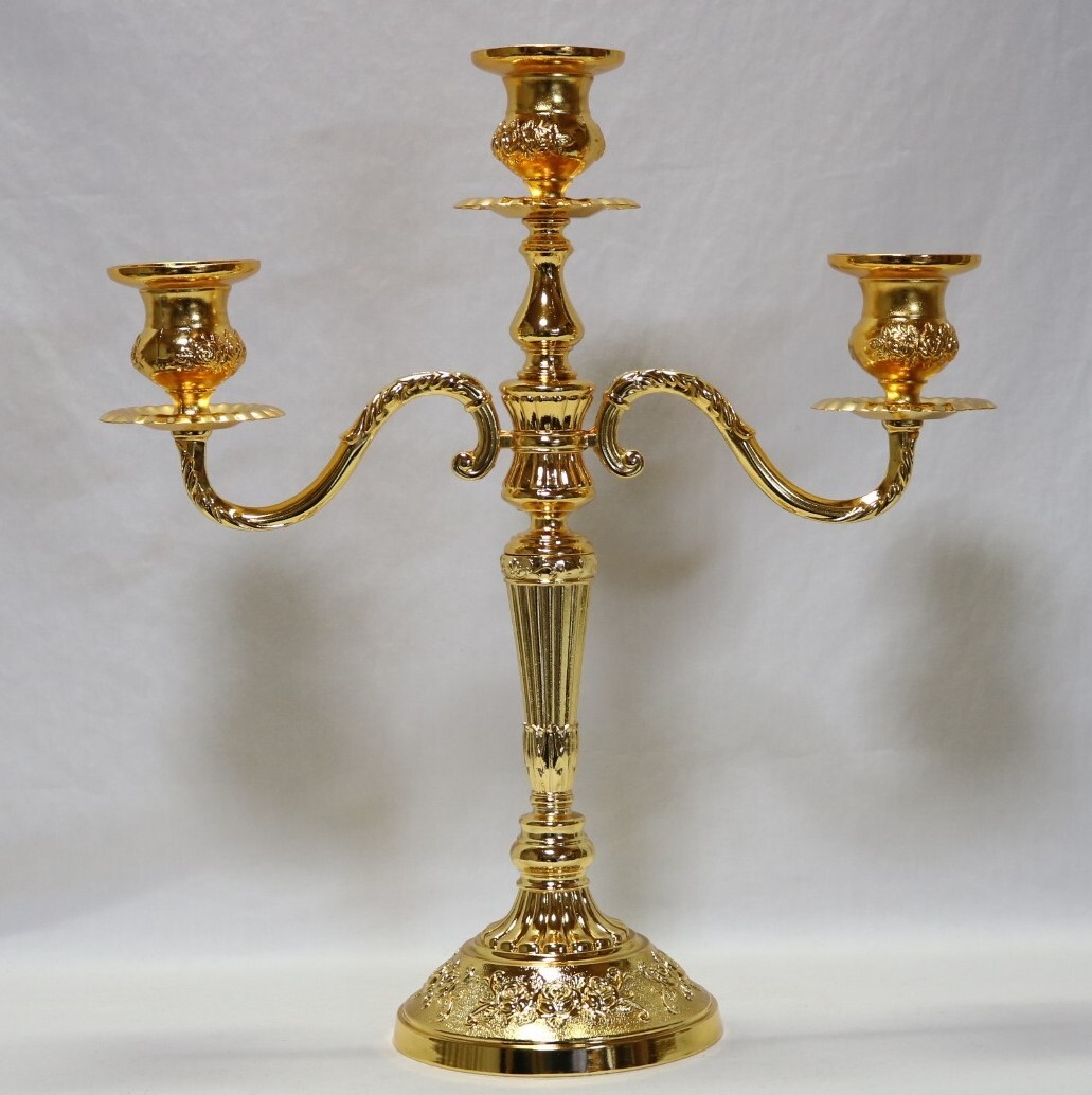 キャンドルスタンド欧風復古 三灯燭台    DT05拍卖