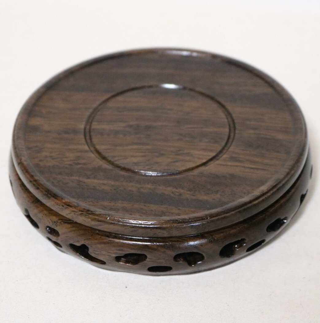 台座 花台・香炉台・飾台 唐木紅木 10.1㎝    DH37拍卖