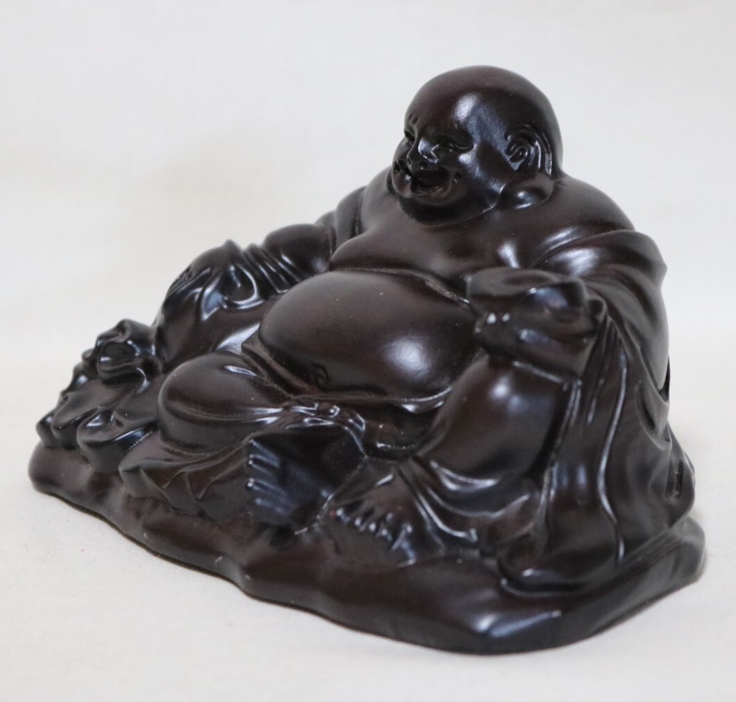 布袋さま 布袋和尚 契此(かいし)弥勒菩薩 唐木紅木彫  DW09拍卖