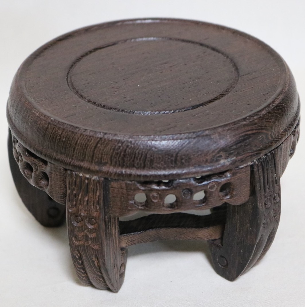 台座 花台・香炉台・飾台 唐木紅木 10.0㎝    DE22拍卖