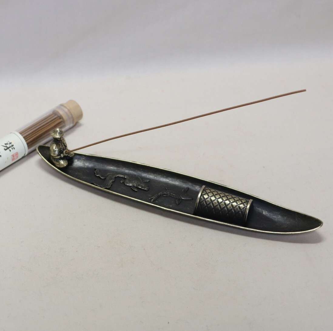 漁翁釣線香立てと唐土香のセット    DY21拍卖