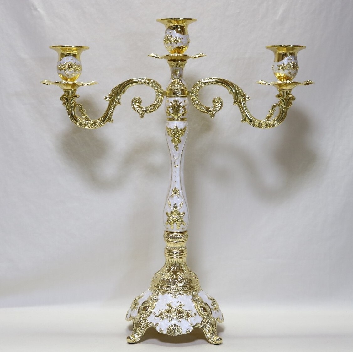 キャンドルスタンド欧風復古 三灯燭台    DV02拍卖