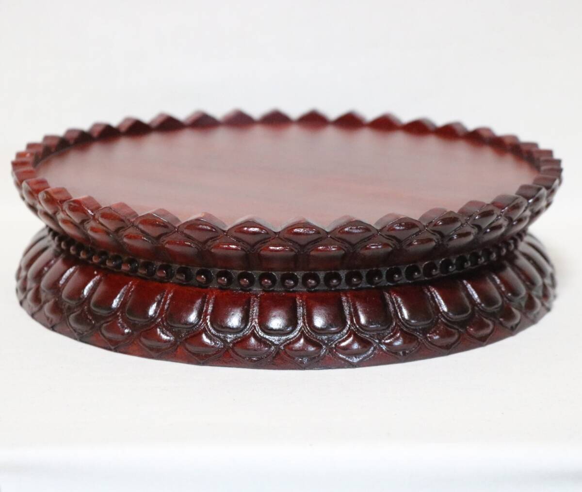 台座 仏像台座 須弥壇 唐木紅木 21.8㎝    DF02拍卖