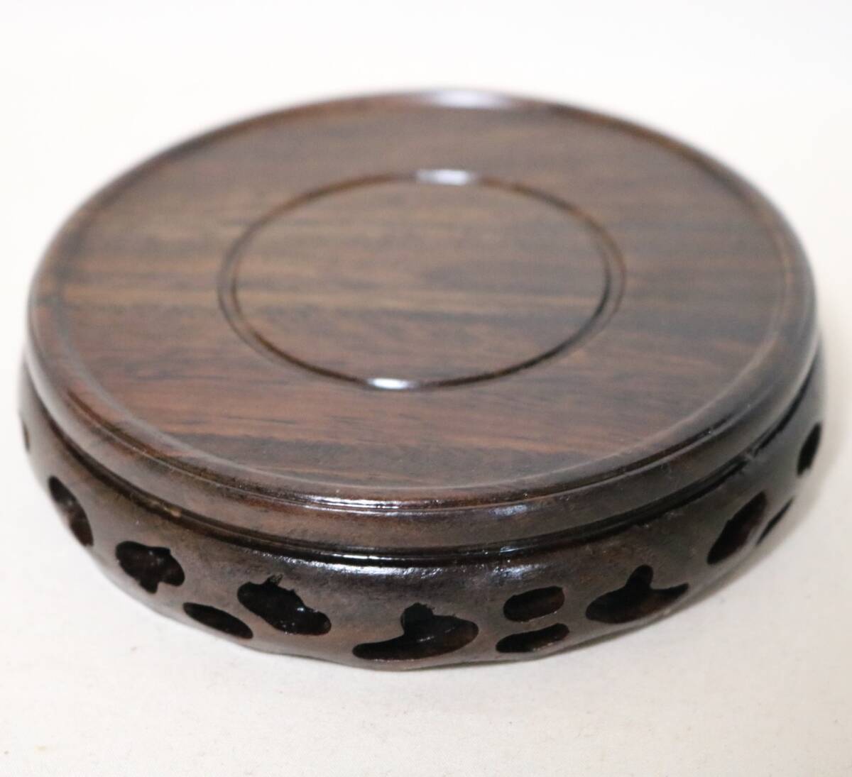 台座 花台・香炉台・飾台 唐木紅木 9.1㎝    DH36拍卖