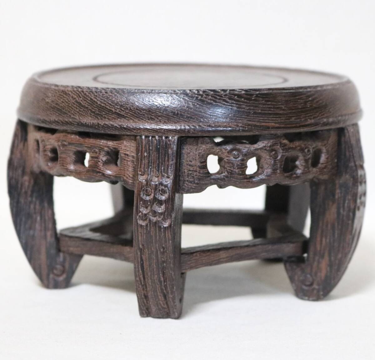 台座 花台・香炉台・飾台 唐木紅木 12.0㎝    DE21拍卖