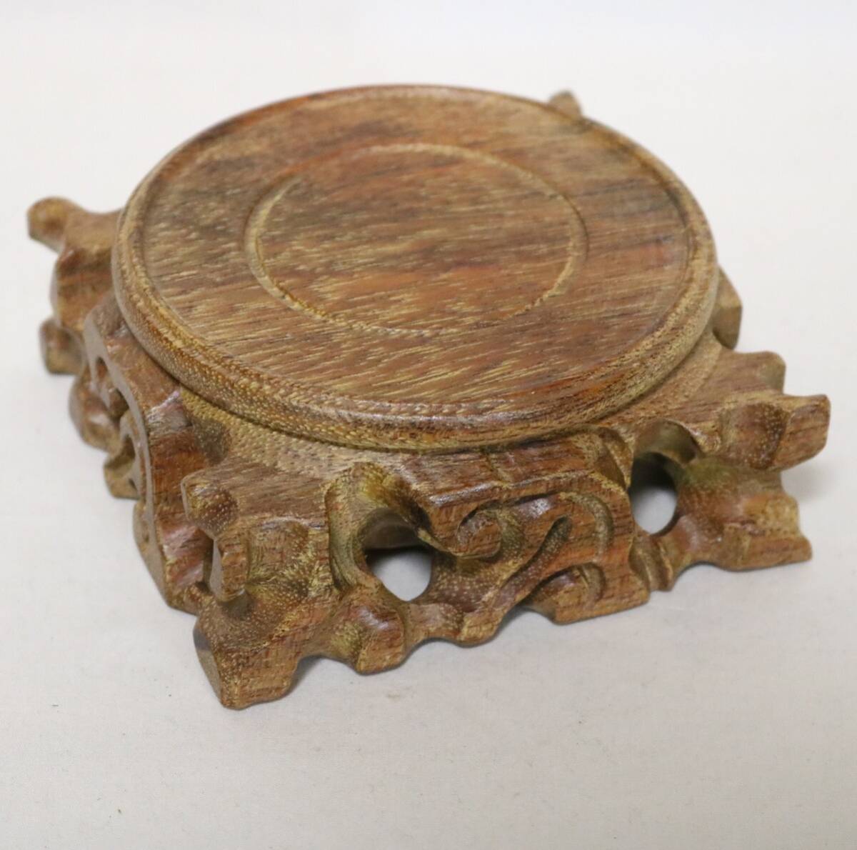 台座 花台・香炉台・飾台 唐木紅木 8.8㎝    DG24拍卖