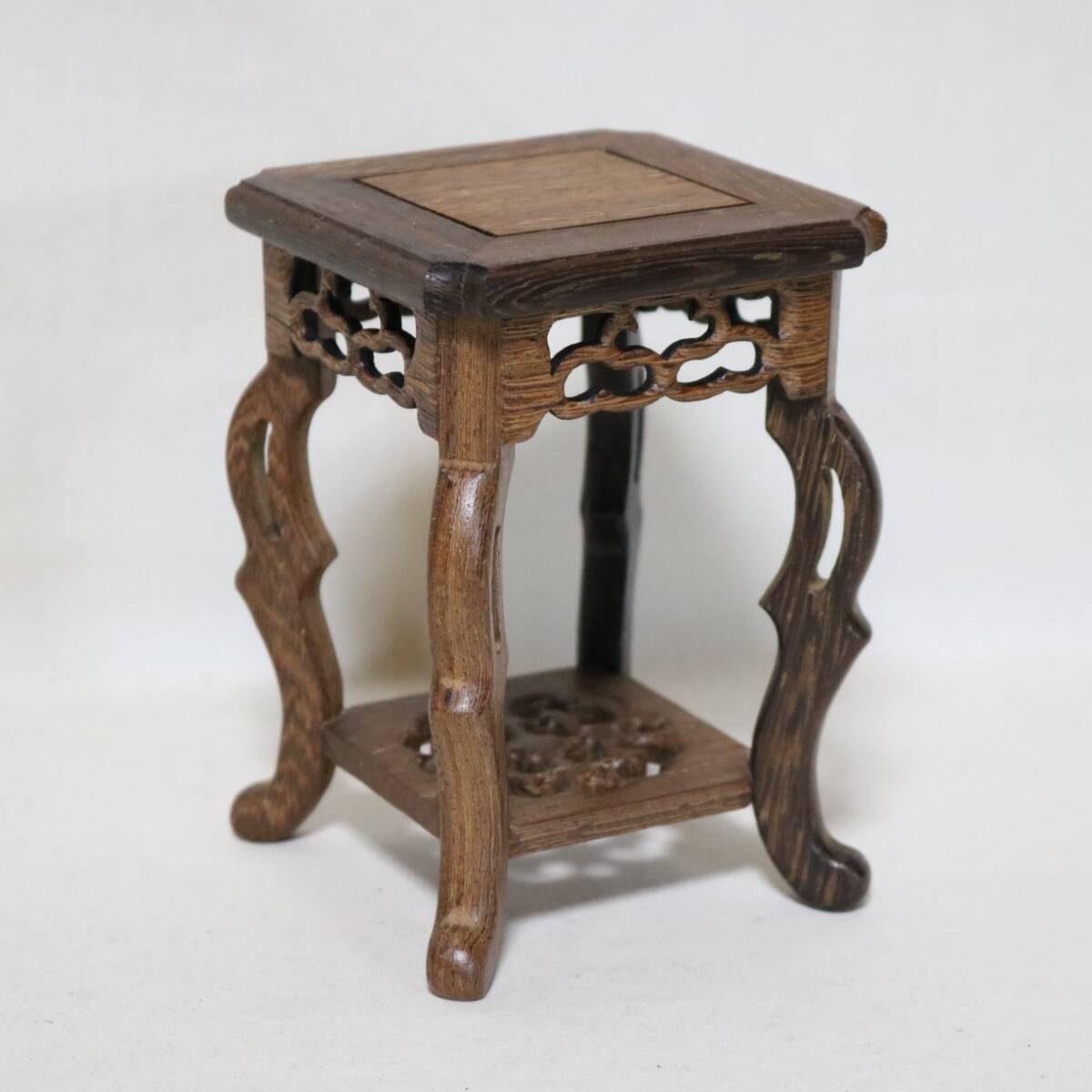 台座 花台・香炉台・飾台 唐木紅木 7.5×7.5    DR06拍卖