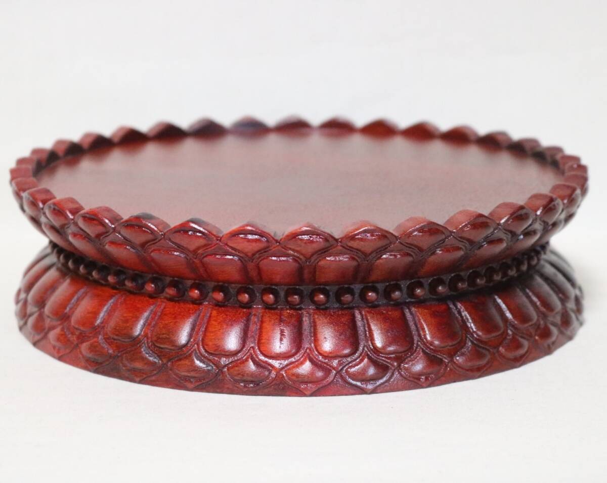 台座 仏像台座 須弥壇 唐木紅木 19.8㎝    DF03拍卖