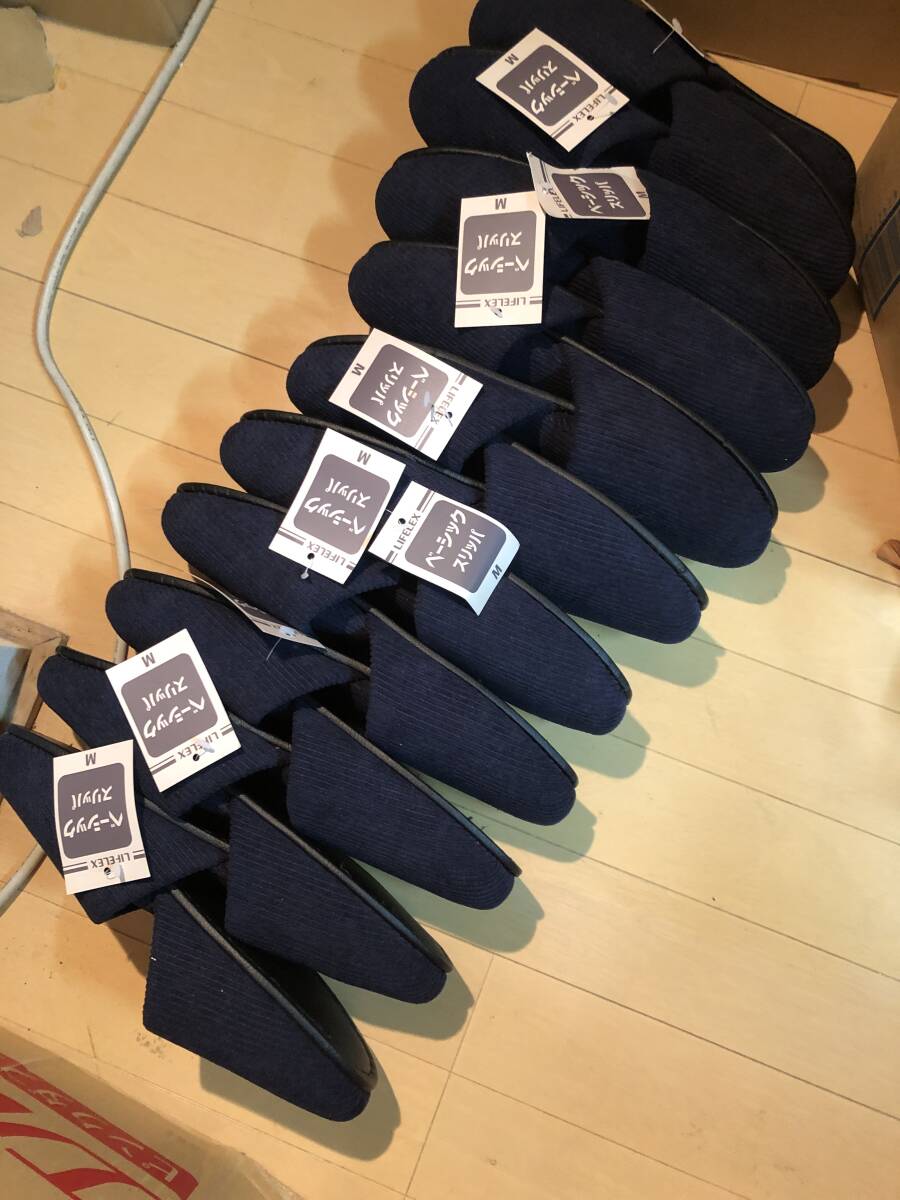 未使用品!ベーシックスリッパ10足 ネイビー Mサイズ拍卖