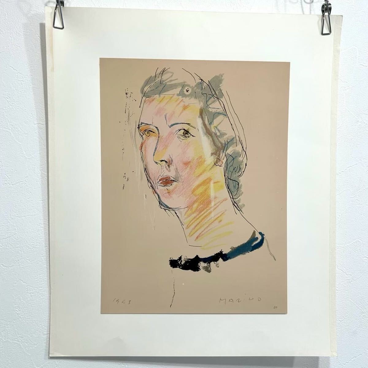 同梱可!#20 マリノ・マリーニ Marino Marini 1943 ミクストメディア版画 〇イタリア彫刻界の代表的巨匠 抽象画デッサン画拍卖