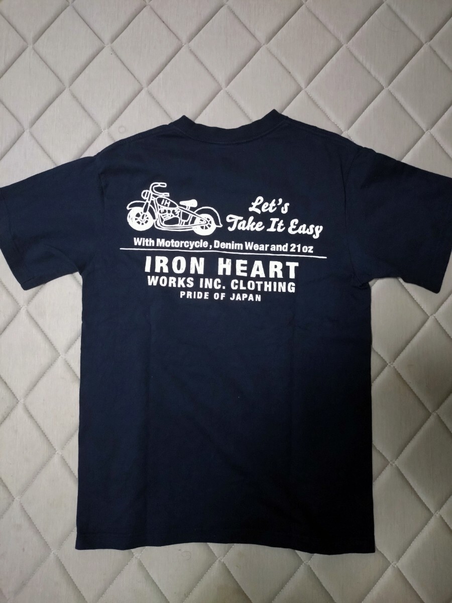 アイアンハート ヘビーボディプリントTシャツ ネイビー拍卖