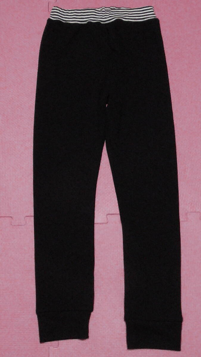 新品 140 裏起毛ロングパンツ 黒 後ろポケット付き ウエストリブ スウェットパンツ 裾リブ 長ズボン 男の子 秋物 冬物 130〜 送料無料拍卖