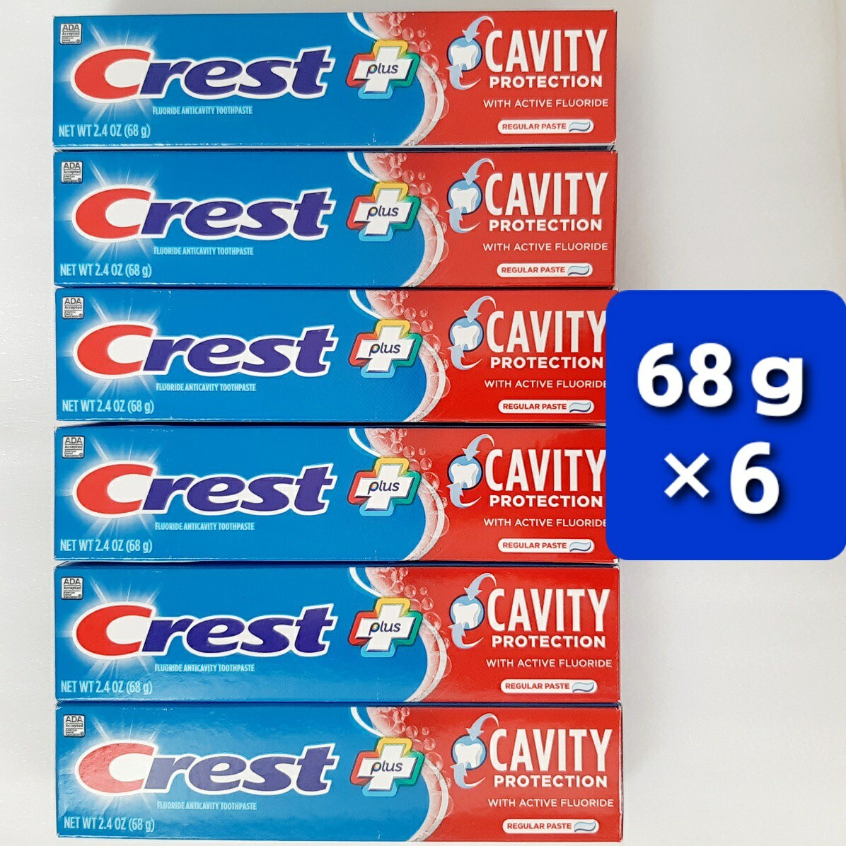 新品未開封 クレスト レギュラーペースト 68g 6個 歯磨き粉拍卖