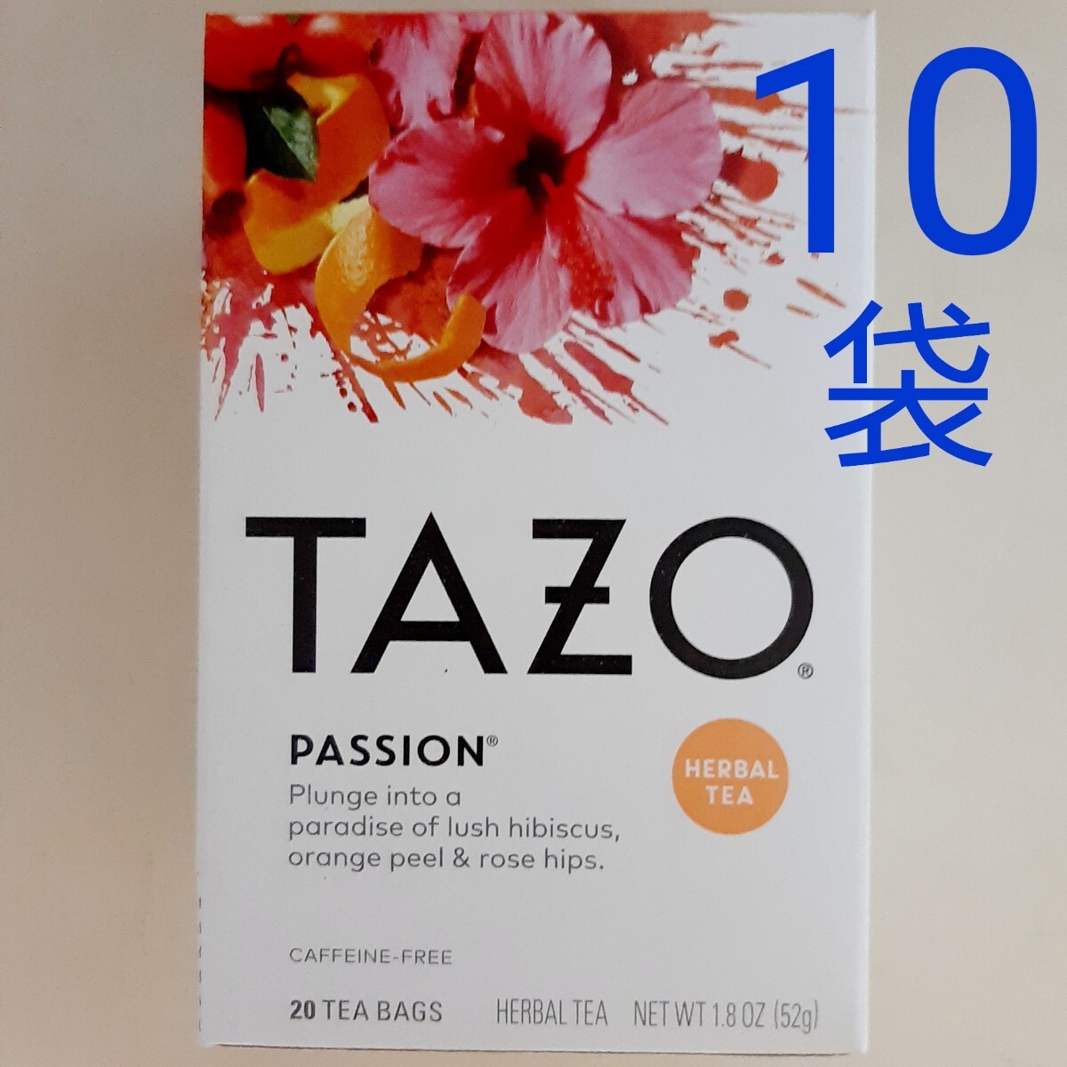 TAZO タゾ パッション ノンカフェイン ハーブティー 10袋 (1箱の半量)拍卖
