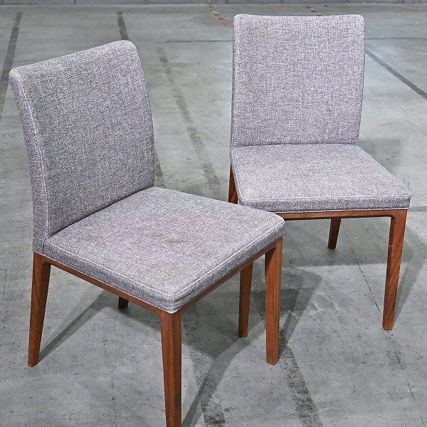 タイムアンドスタイル 18万「レオナルド」ダイニングチェア 2脚セット ウォールナット無垢材 リビング 書斎 Leonardo Time&Style_カリモク拍卖