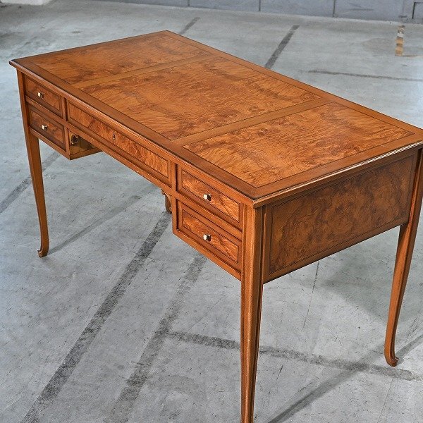 最高級 イタリア製 Medea 両袖デスク マホガニー材 引き出し 彫刻 猫脚 アールヌーボー リビング メデア_IDC大塚家具 CL italia拍卖