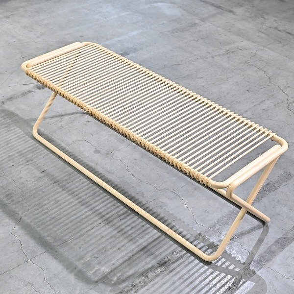 Hermes 490万「Karumi/カルミ」ベンチ 長椅子 チェア リビング サロン 軽量 アルヴァロ シザ Alvaro Siza 竹 日本製 バンブー エルメス拍卖