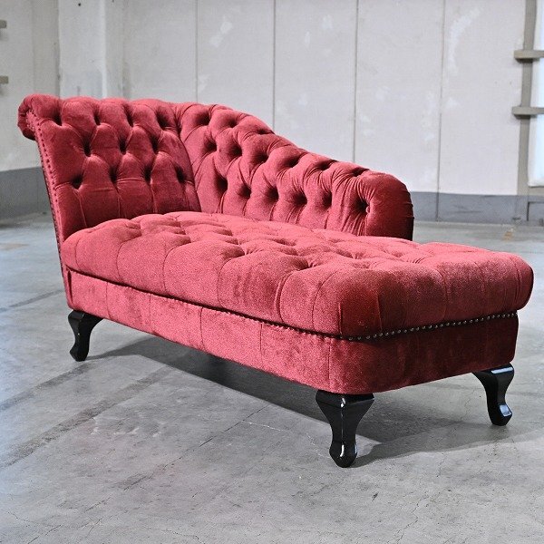 英国テイスト VINCENT 7万 カウチソファ チェスターフィールド 鋲打ち ボタン留め シェーズロング シングル ラブ ヴィンセント拍卖