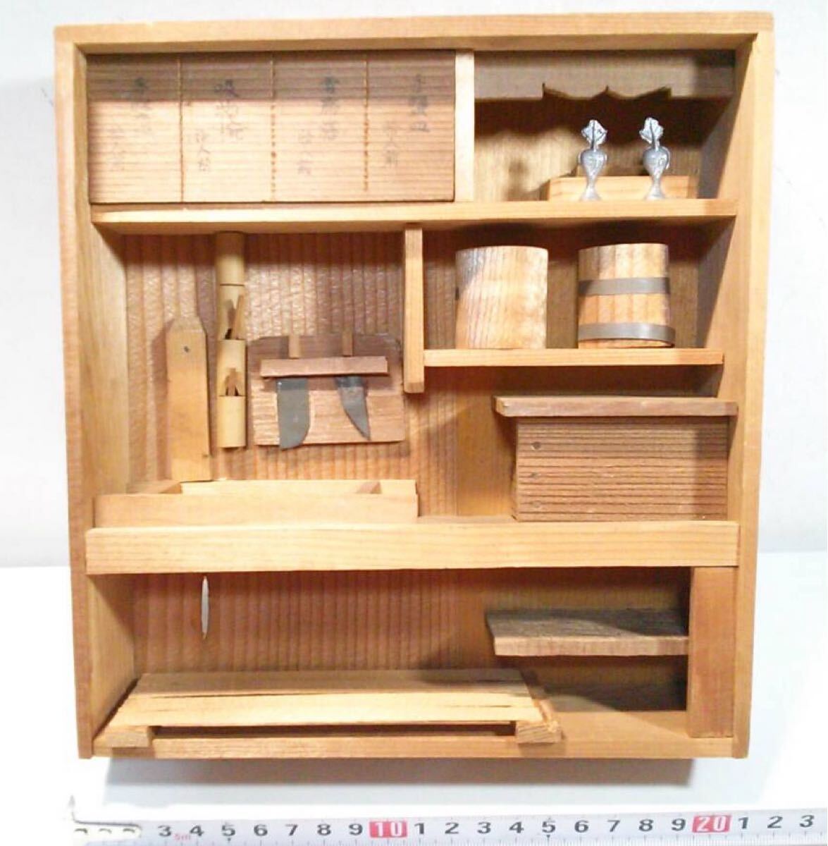 ◆時代のミニチュア台所セット◆水屋道具◆ままごとセット◆木製◆大正~昭和レトロ◆オブジェ◆アンティーク◆拍卖