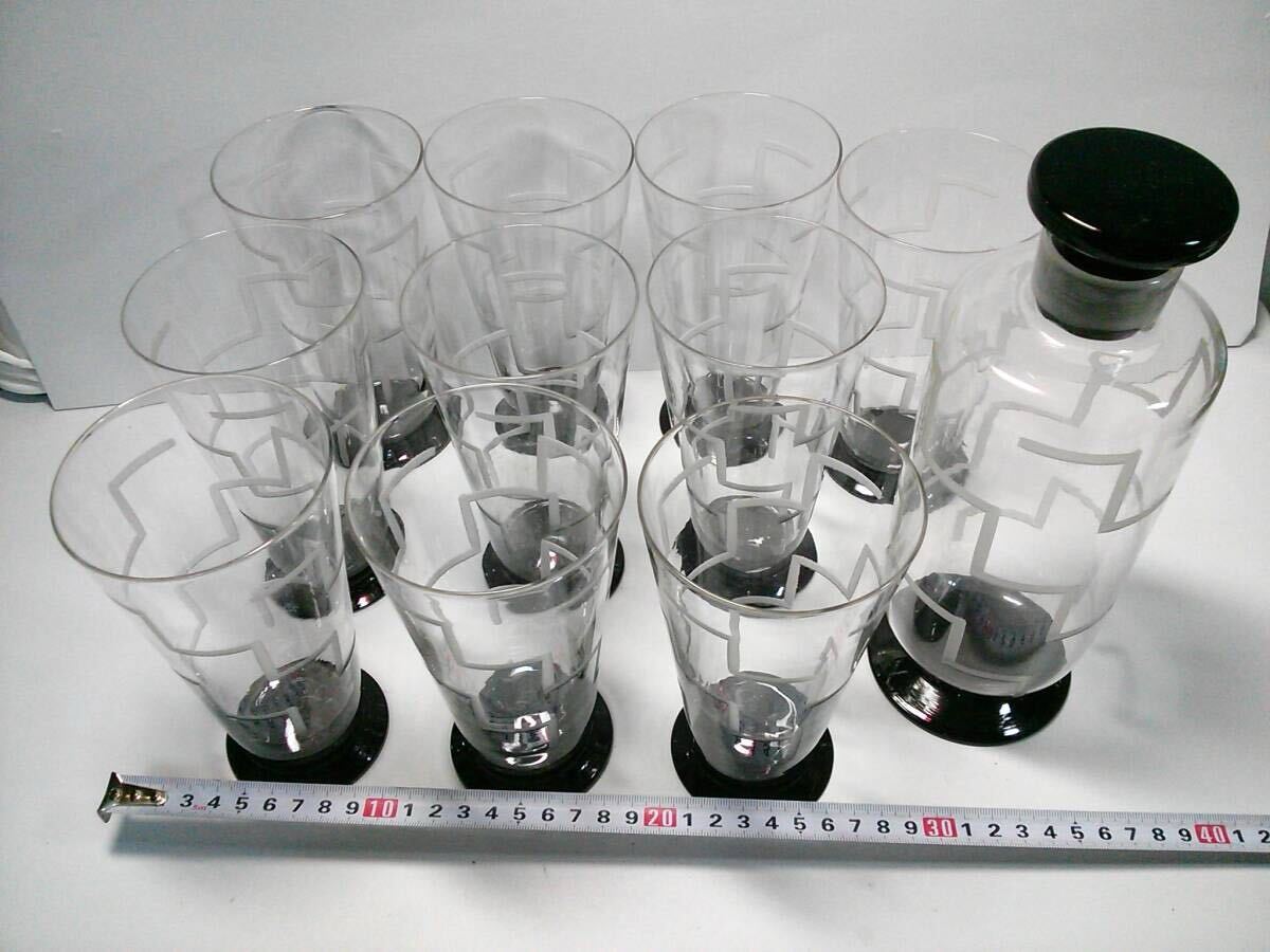 ◆未使用品◆グラス10個ピッチャーセット◆水割りグラス◆ビアグラス◆焼酎グラス◆昭和レトロ◆拍卖