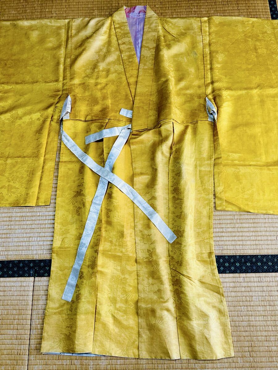◆曹洞宗◆夏合物◆正絹◆黄色鳳凰花柄模様法衣◆西陣織◆拍卖