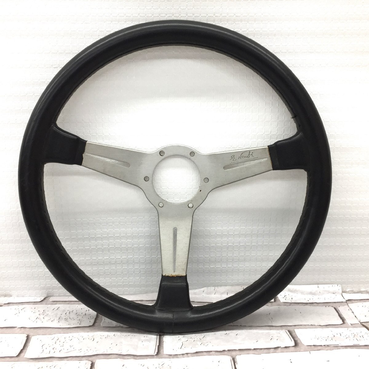 ナルディ ステアリング ハンドル 黒 レザー 約36.5㎝ 現状品 CO11.004 /12拍卖