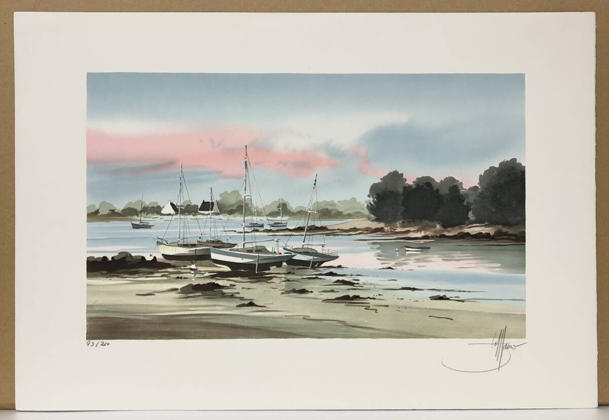 Stephane Lauro『Seascape Bay』リトグラフ ed.93/250. 鉛筆サイン シートのみ拍卖