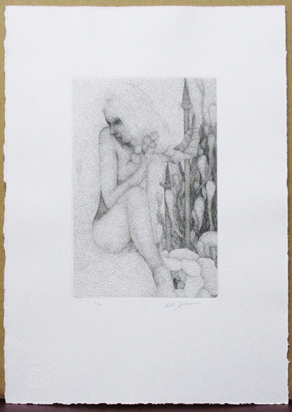 城景都『浴後3』エッチング ed.1/50. 鉛筆サイン シートのみ 1979年制作「城景都 全版画集(阿部出版)」No.66拍卖