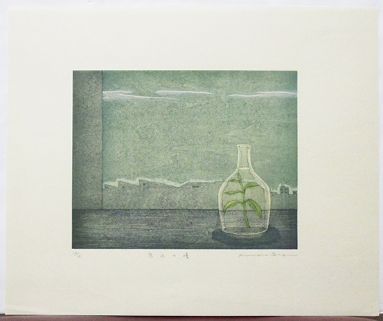 鈴木敦子『窓辺の壜』木版画 ed.10/15. 鉛筆サイン シートのみ 2004年制作 「鈴木敦子2003-2012全版画集(不忍画廊)」No.04-12拍卖