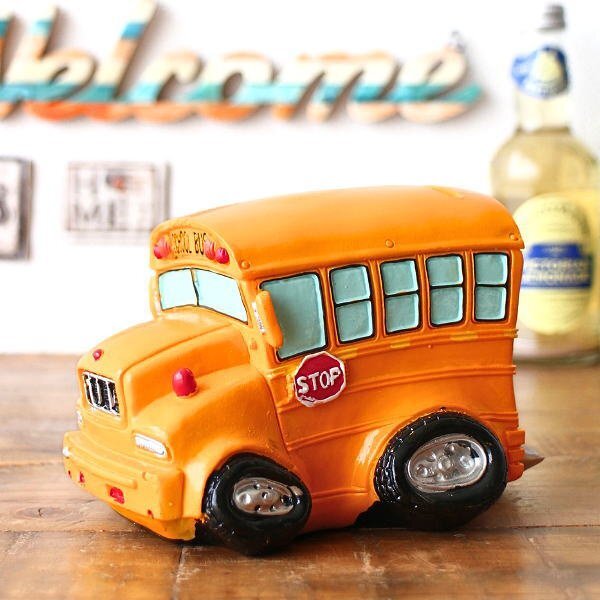 貯金箱 車 置物 オブジェ おしゃれ かわいい 500円玉 スクールバス レトロ Bang Bang Car school bus 送料無料(一部地域除く) toy8026拍卖