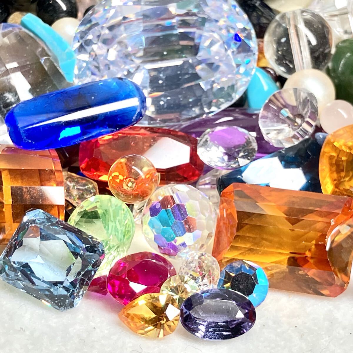 大量!!◯色石おまとめ5000ct◯n 約1000g サファイア ルビー ブルートパーズ スピネル クォーツ パール トルコ石 カメオ ルース w2た2拍卖