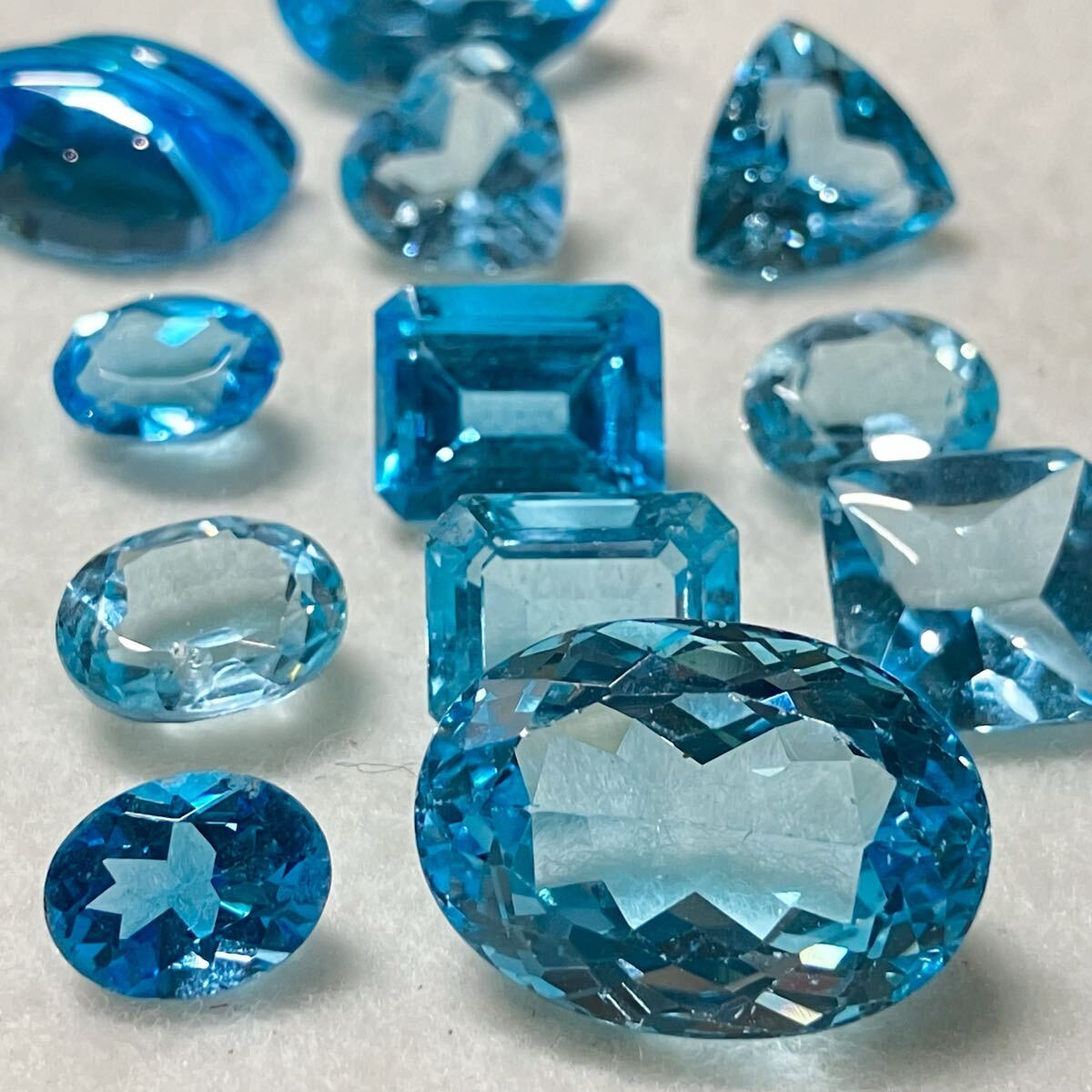 ◯天然ブルートパーズおまとめ108ct◯n 約21.6g ルース 裸石 宝石 ジュエリー jewelry blue topaz w2ま45拍卖