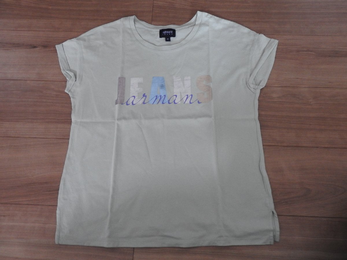 ★★送料無料 アルマーニジーンズ ARMANI JEANS Tシャツ ライトグリーン 40サイズ拍卖