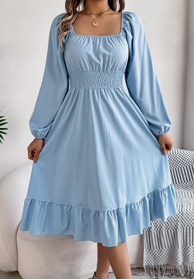 M0221 ワンピースレディース● 着心地抜群 20代30代40代 ●   dress   ロング丈   長袖   水色拍卖
