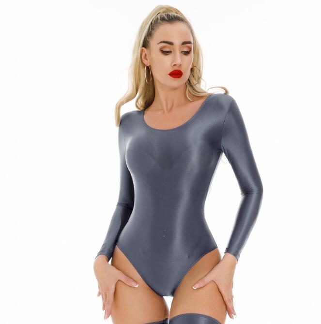 M0222 カットソーレディース● 着心地抜群 20代30代40代 ●ボディスーツ グレー拍卖