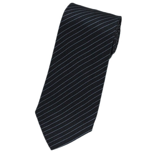 アルマーニ ブランド ネクタイ エンポリオ アルマーニ 高級 シルク 100% ストライプ オニキス ブラック グレー 黒 29306拍卖