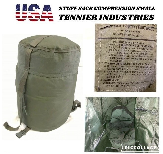 #【米軍放出品】スタッフサック スタッフバッグ 2005年 TENNIER 寝袋収納バッグスモール キャンプ ミリタリー サバゲー (60)HI30DK-W#25拍卖