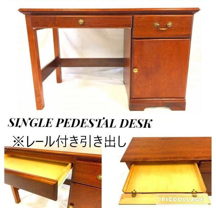 【米軍放出品】片袖デスク 机 オフィスデスク アンティーク ビンテージ ワークデスク 書斎 事務所 アメリカ家具 ☆HJ30HK-2-W#25拍卖