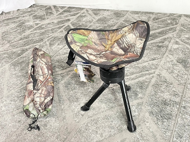 【米軍放出品】未使用品 三脚スイベルスツール ハンティングチェア 折りたたみ 椅子 キャンプ アウトドア (100)☆CJ17B#25拍卖